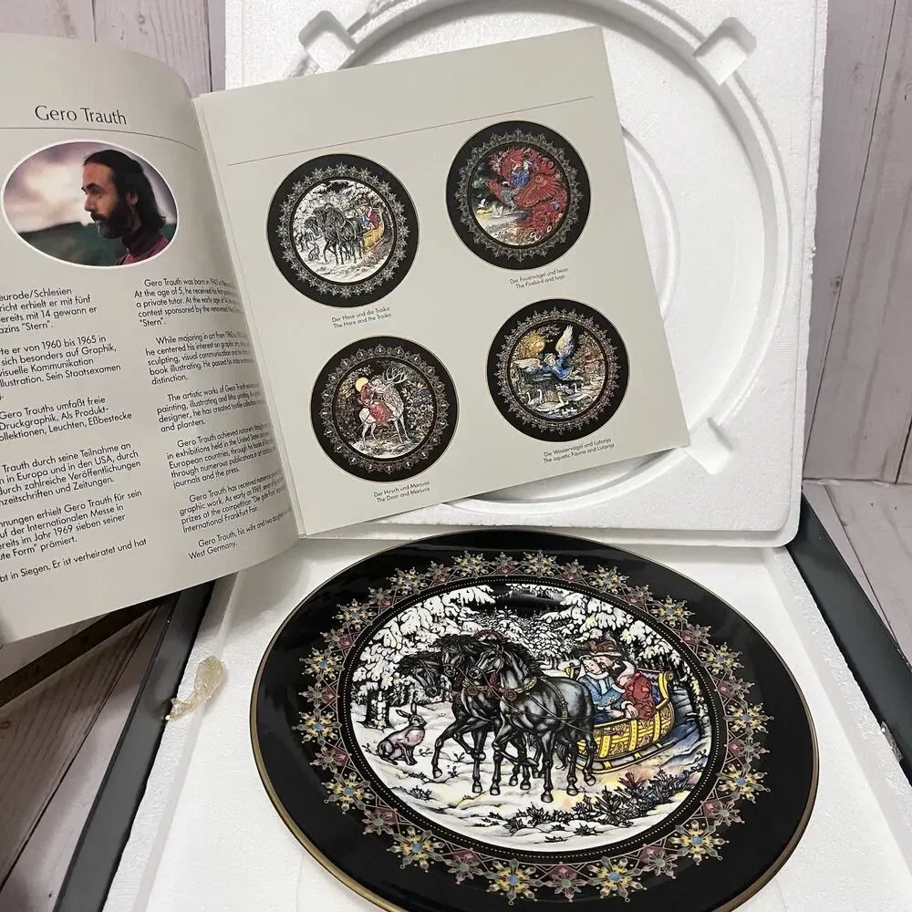 Heinrich Villeroy & Boch Russian Fairy Tale Plate The Hare & The Troika w/box